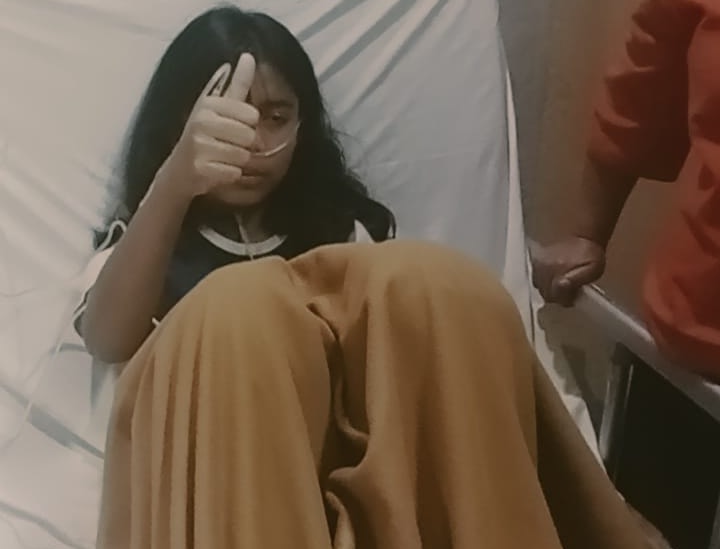 SARAF: Feby br Purba, siswi keracunan MBG kembali mendapat perawatan medis karena racun jamur masuk ke saraf kepalanya.