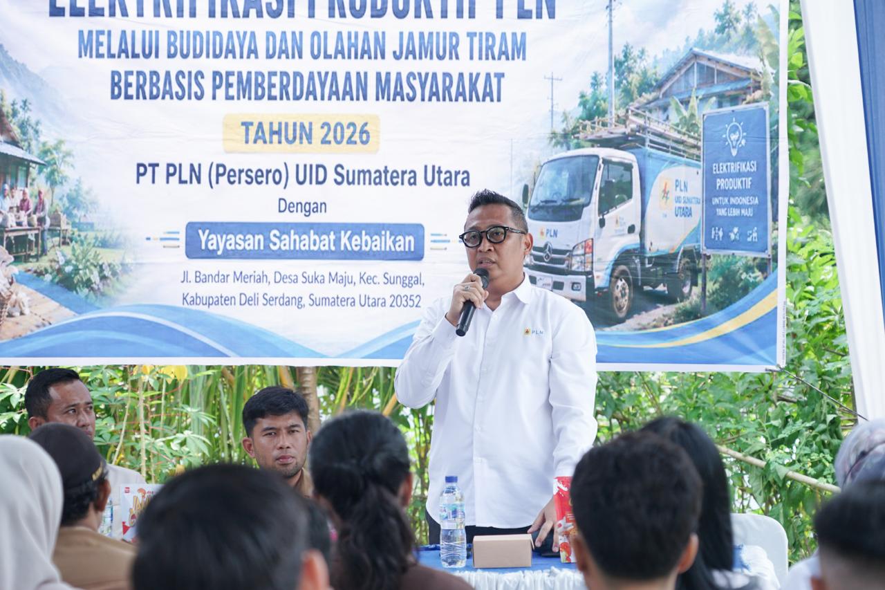 PLN UID Sumut Resmikan Program Budidaya Jamur Tiram Berbasis Listrik