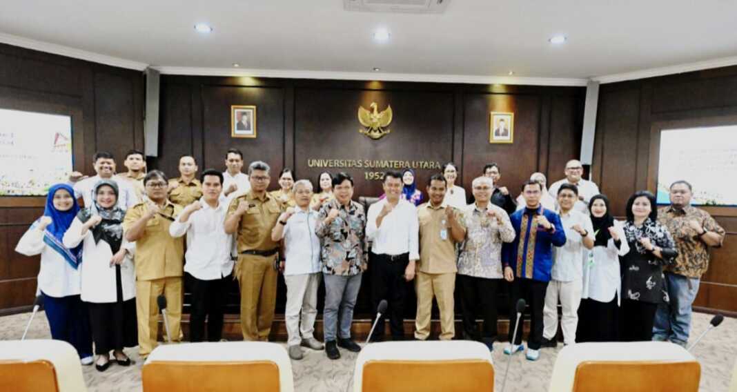USU: FGD Pembentukan Center of Excellence Pembangunan Rendah Karbon dan Berketahanan Iklim di USU, Senin (14/9). (Istimewa/Sumut Pos)