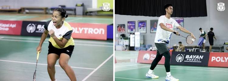 Wakil Indonesia Rayhan Pandu Aksara (kanan) dan Miftaqul Putri Ayudis untuk Youth Olympic Games 2026 di Senegal.