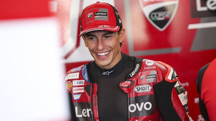 Pembalap Ducati Lenovo Marc Marquez.